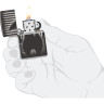 Zippo Classic 48738 — чёрная зажигалка с клеймом пламени
